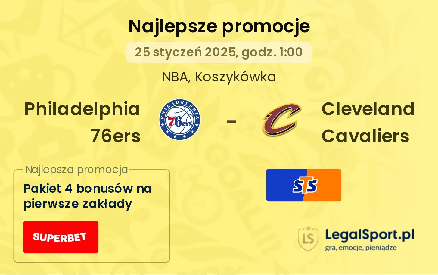Philadelphia 76ers - Cleveland Cavaliers promocje bukmacherskie