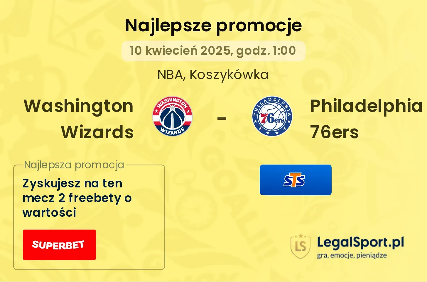 Washington Wizards - Philadelphia 76ers promocje u bukmacherów