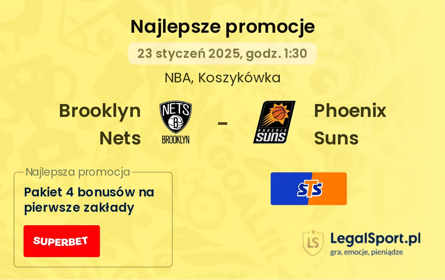 Brooklyn Nets - Phoenix Suns promocje u bukmacherów