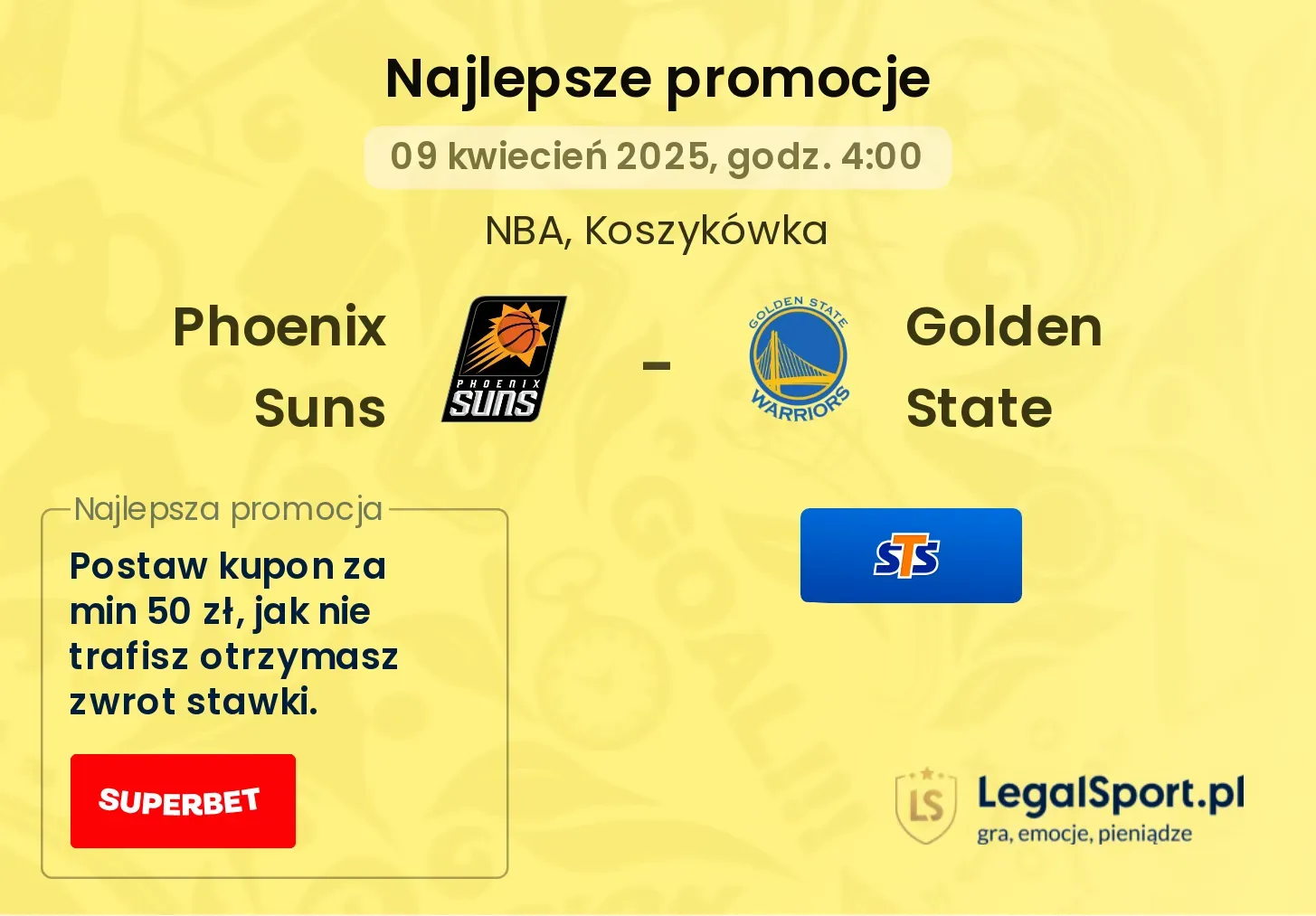 Phoenix Suns - Golden State promocje bukmacherskie
