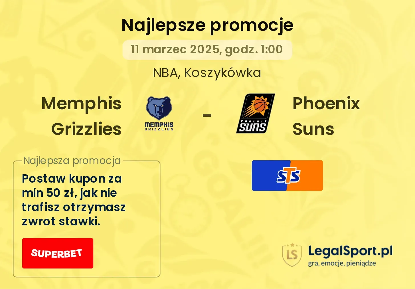 Memphis Grizzlies - Phoenix Suns promocje u bukmacherów
