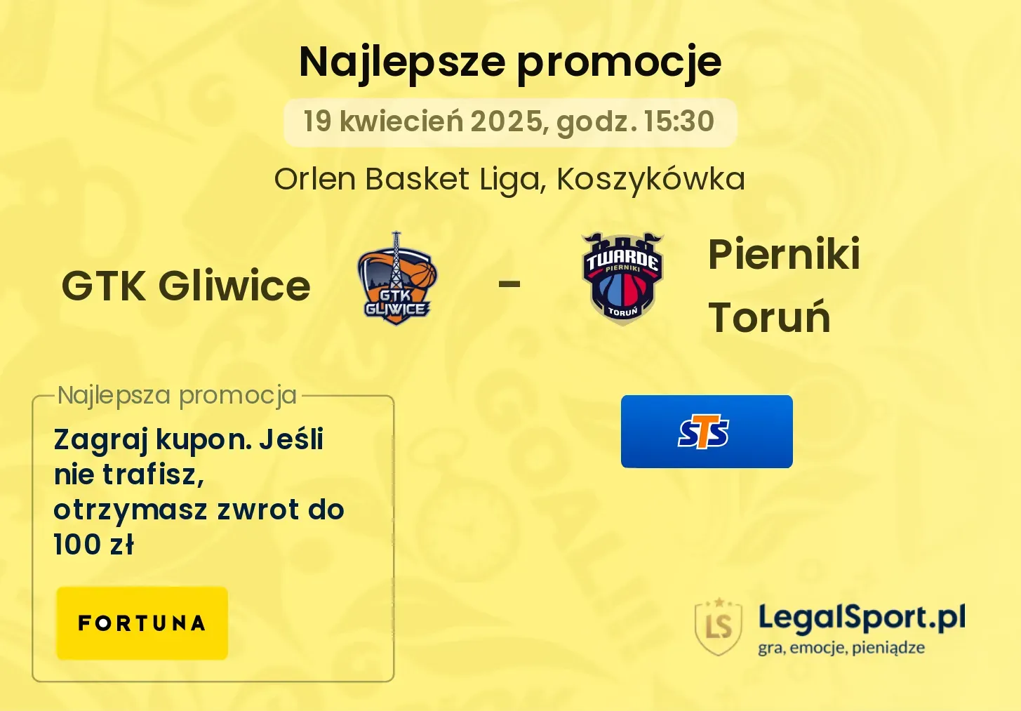 GTK Gliwice - Pierniki Toruń promocje u bukmacherów