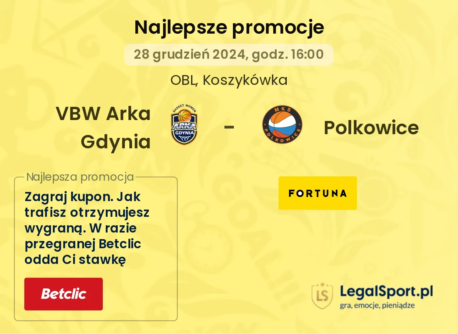 VBW Gdynia - Polkowice promocje bukmacherskie