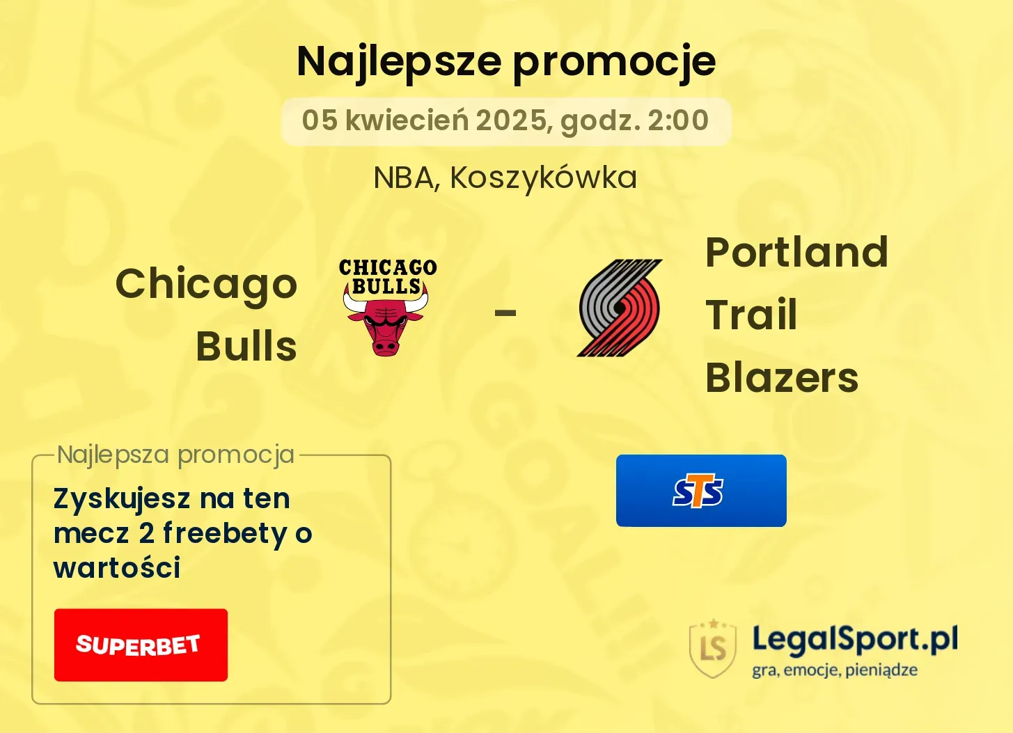 Chicago Bulls - Portland Trail Blazers promocje u bukmacherów