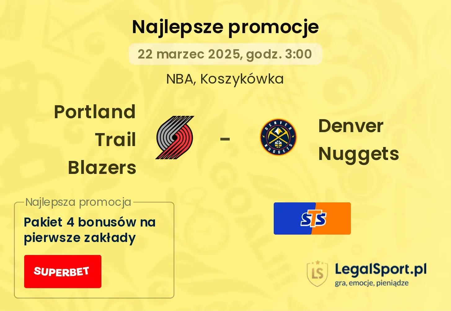 Portland Trail Blazers - Denver Nuggets promocje u bukmacherów