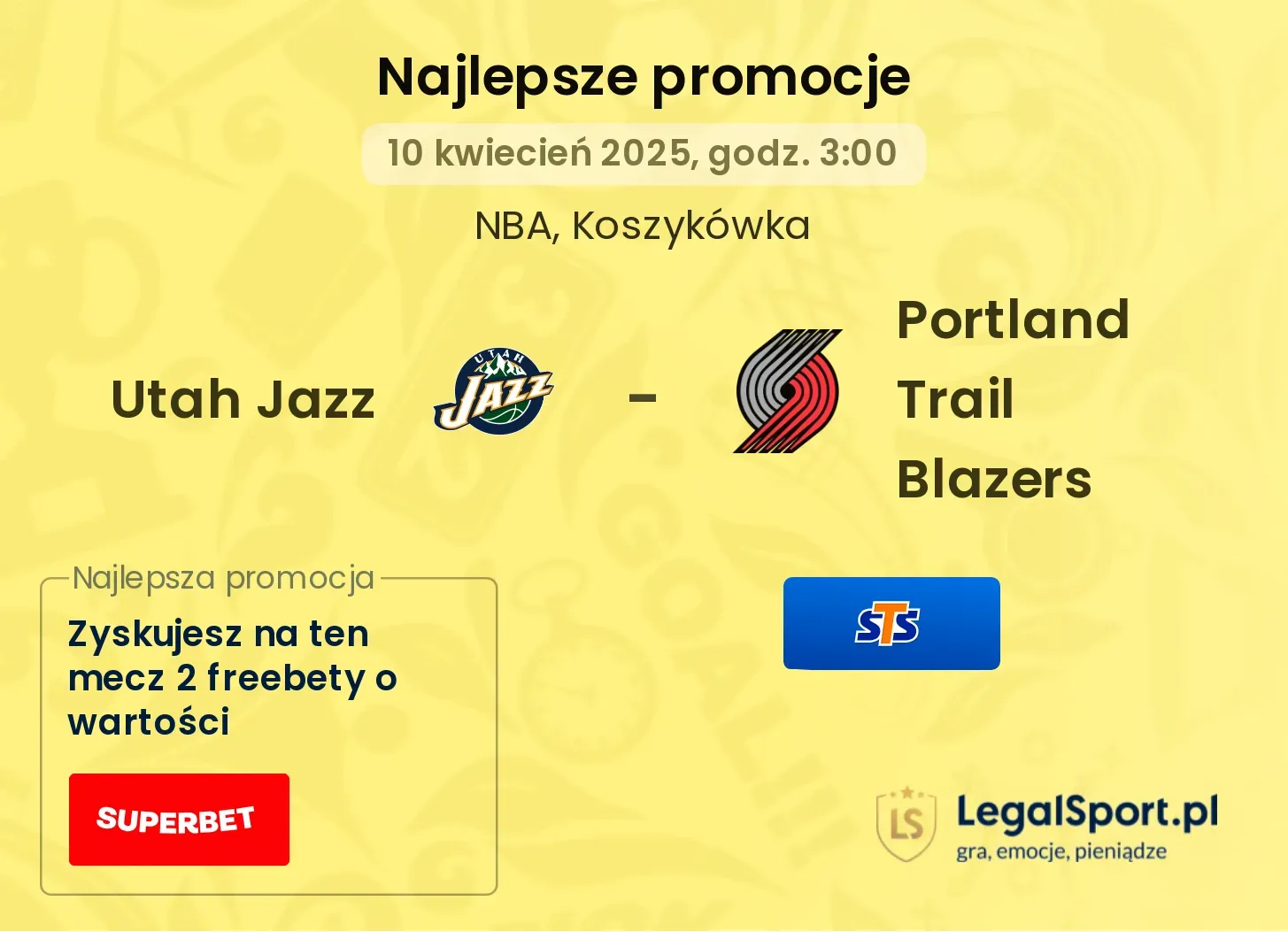 Utah Jazz - Portland Trail Blazers promocje u bukmacherów
