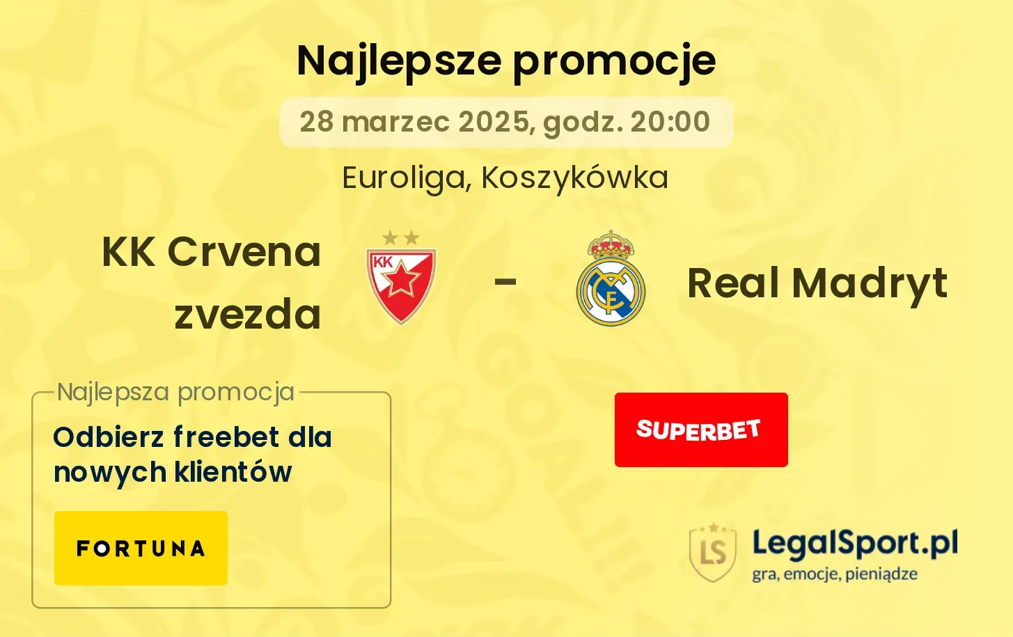 KK Crvena zvezda - Real Madryt promocje bukmacherskie