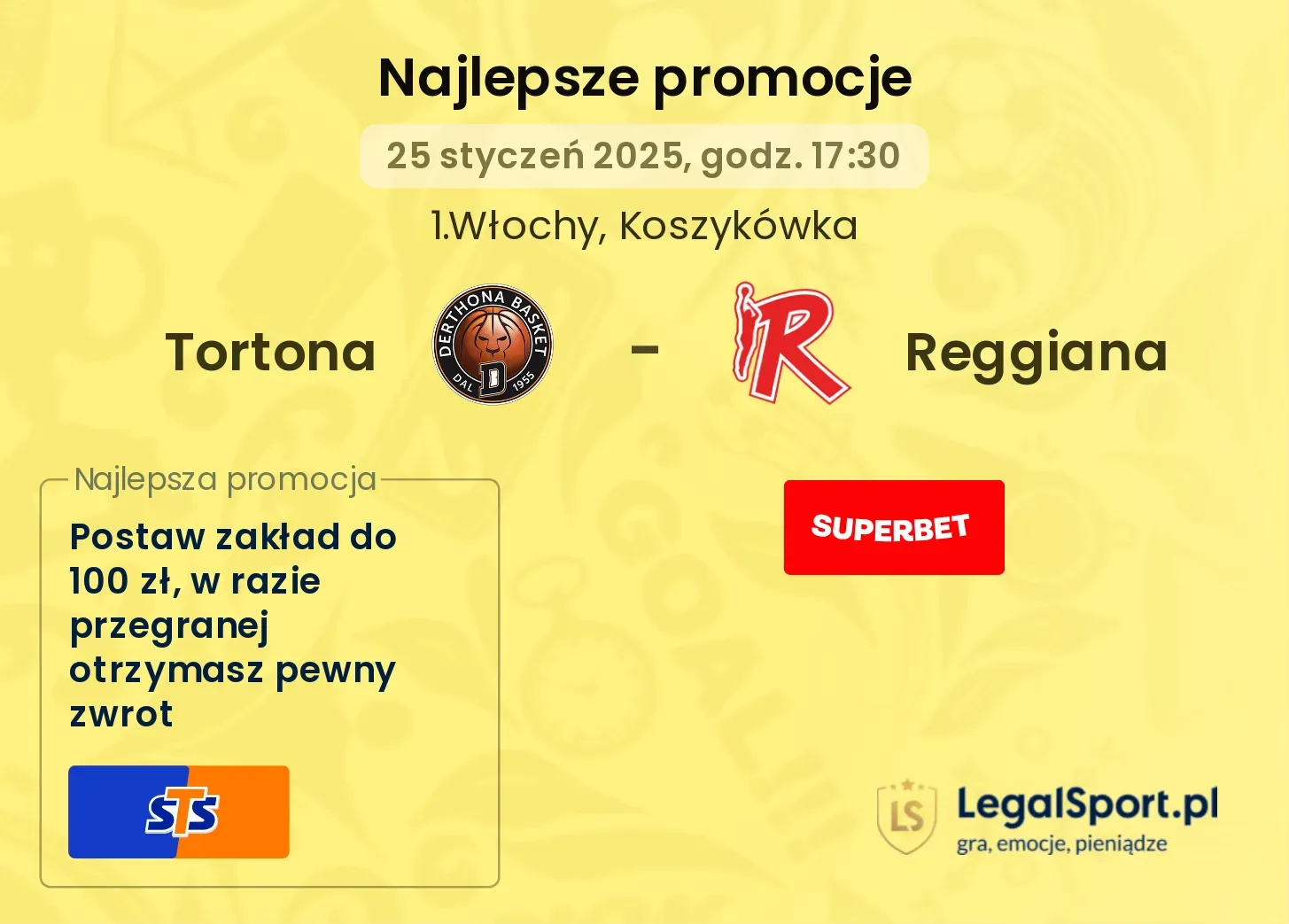 Tortona - Reggiana promocje bukmacherskie