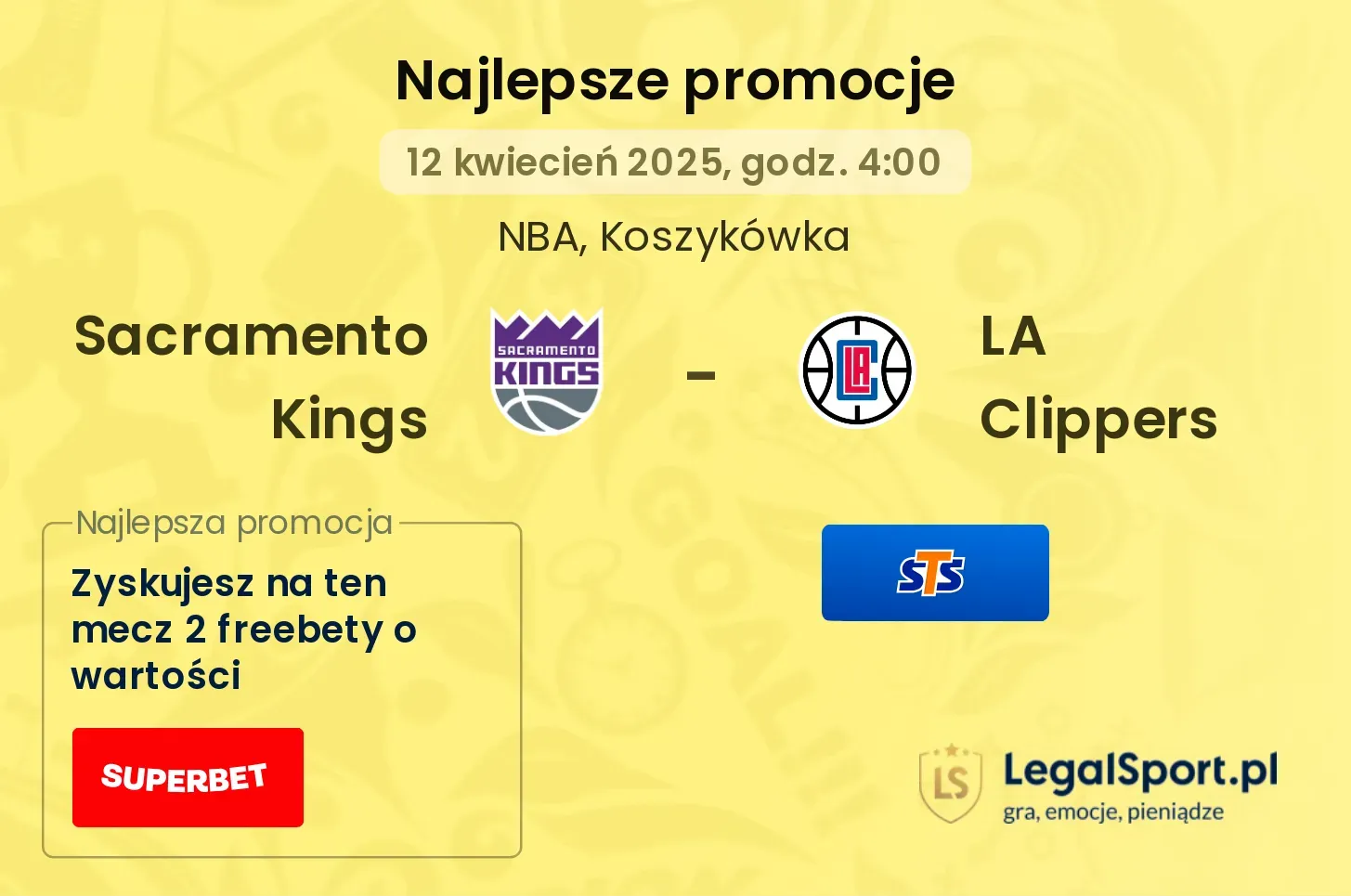 Sacramento Kings - LA Clippers promocje u bukmacherów