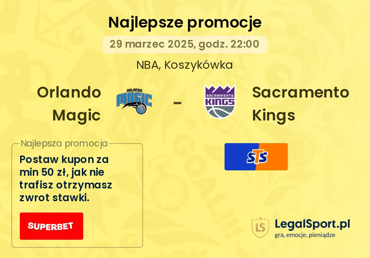 Orlando Magic - Sacramento Kings promocje u bukmacherów