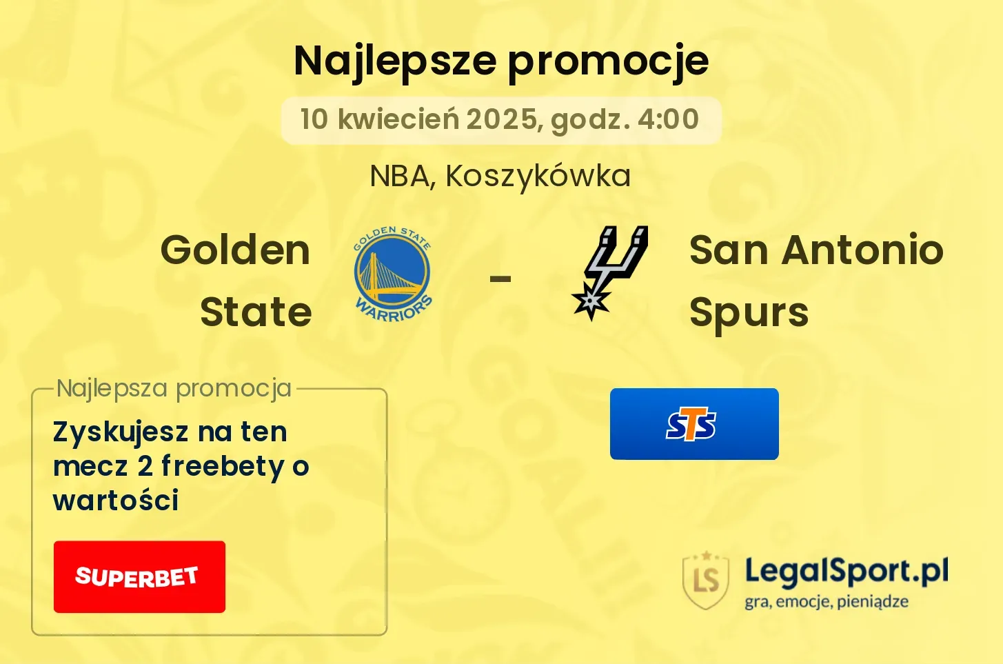 Golden State - San Antonio Spurs promocje u bukmacherów