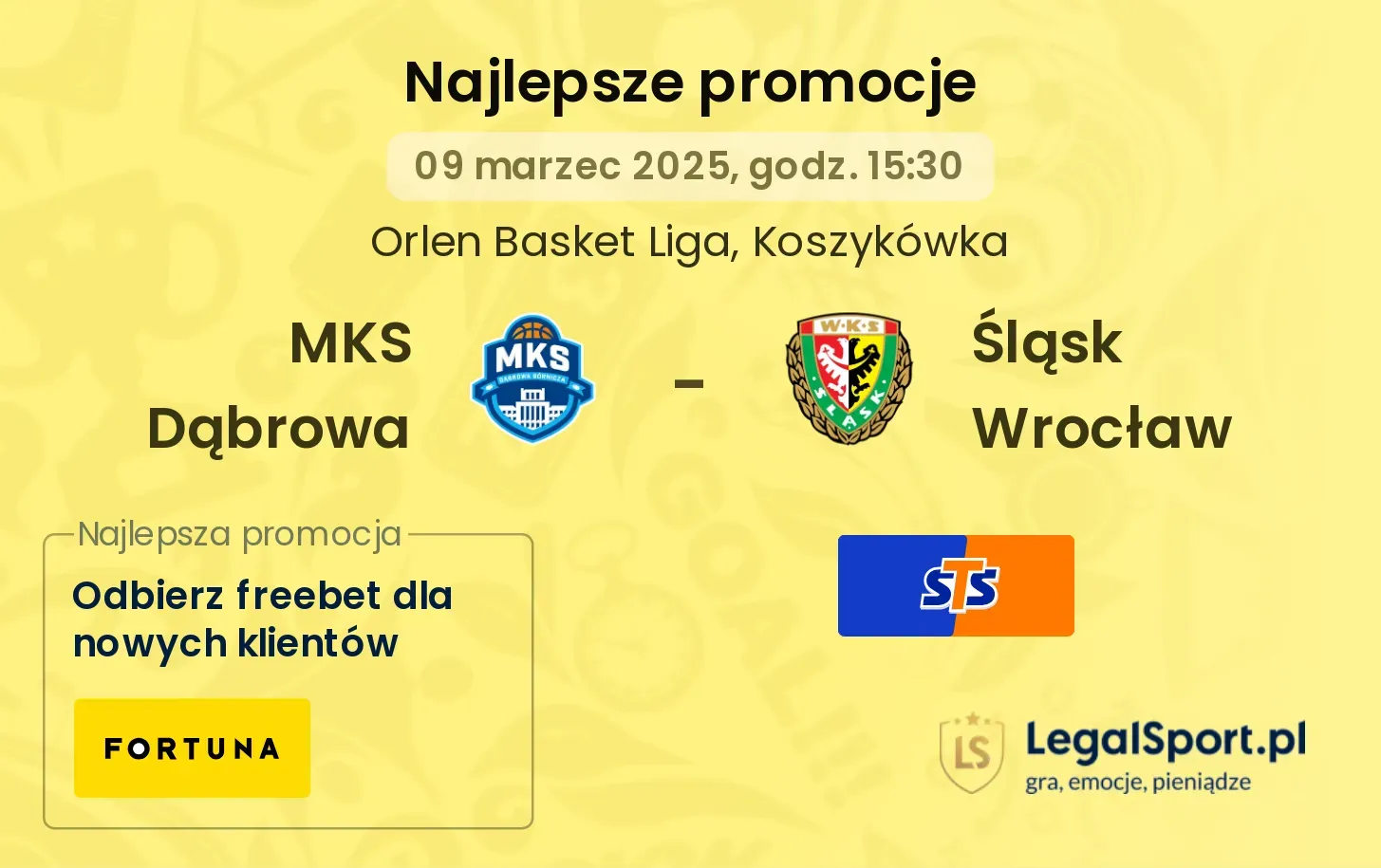 MKS Dąbrowa - Śląsk Wrocław promocje bukmacherskie