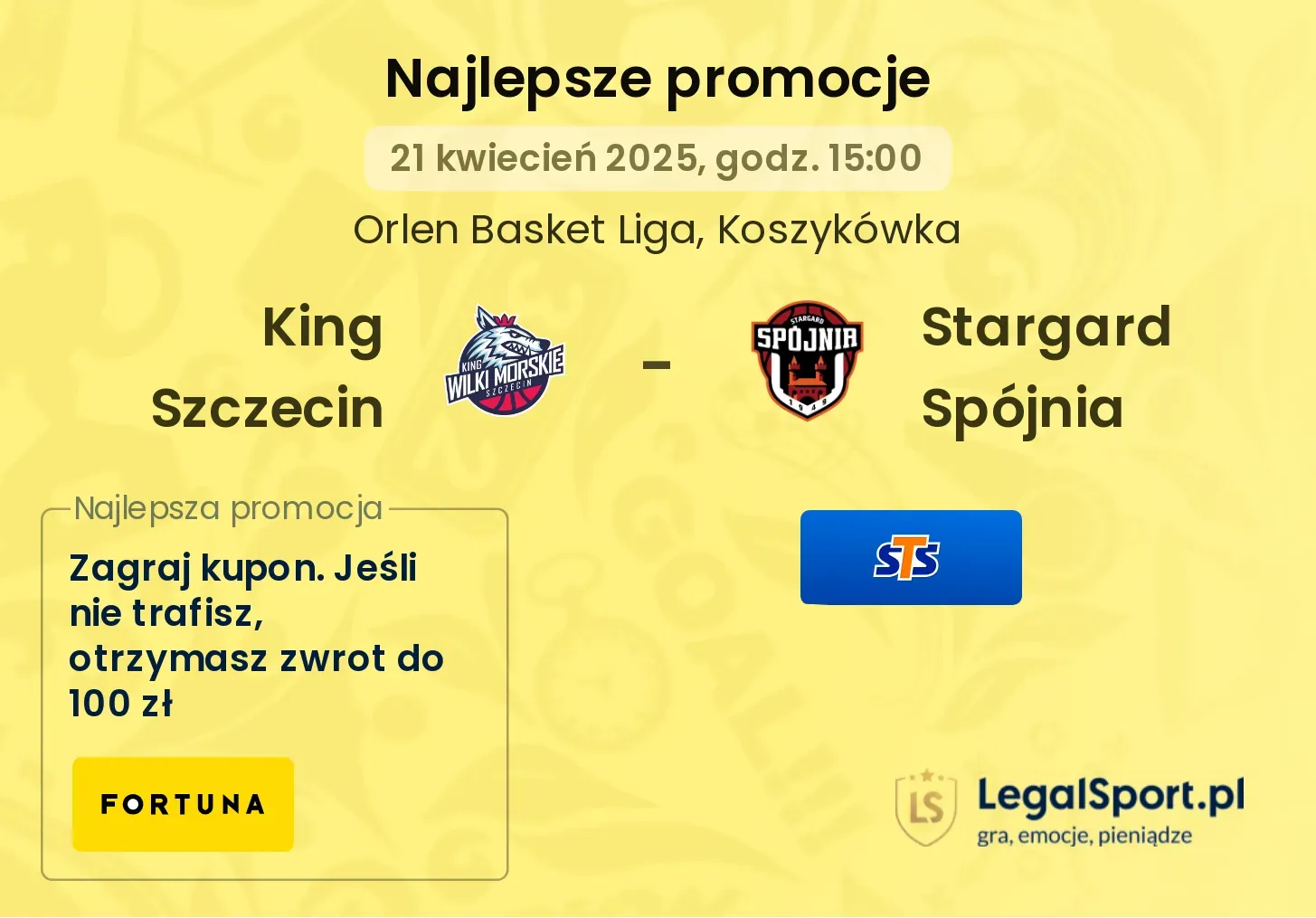 King Szczecin - Stargard Spójnia promocje bukmacherskie