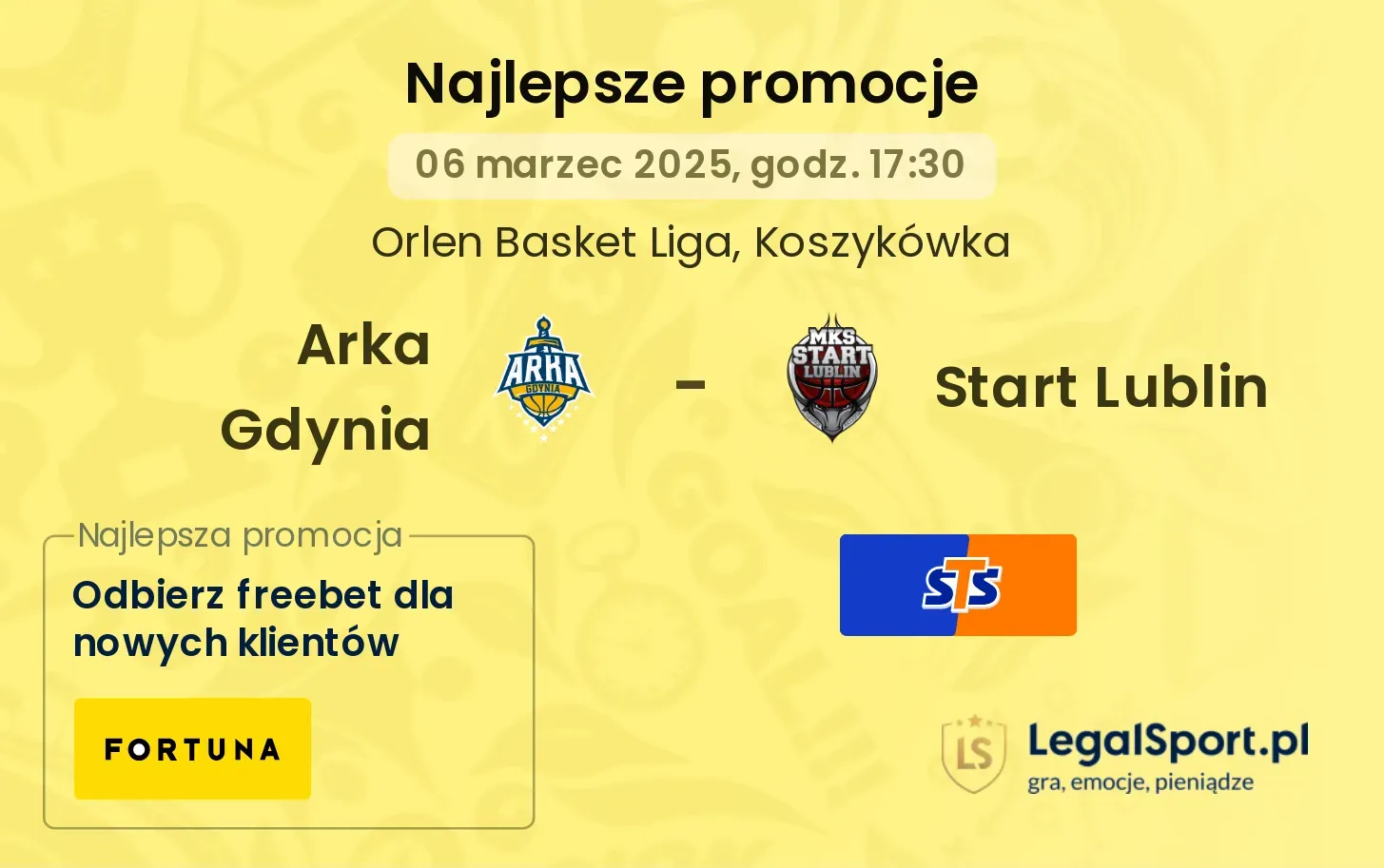 Arka Gdynia - Start Lublin promocje u bukmacherów
