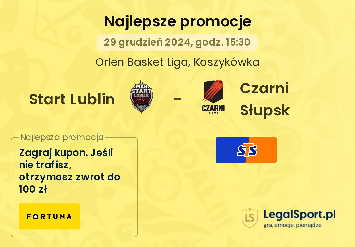 Start Lublin - Czarni Słupsk promocje u bukmacherów