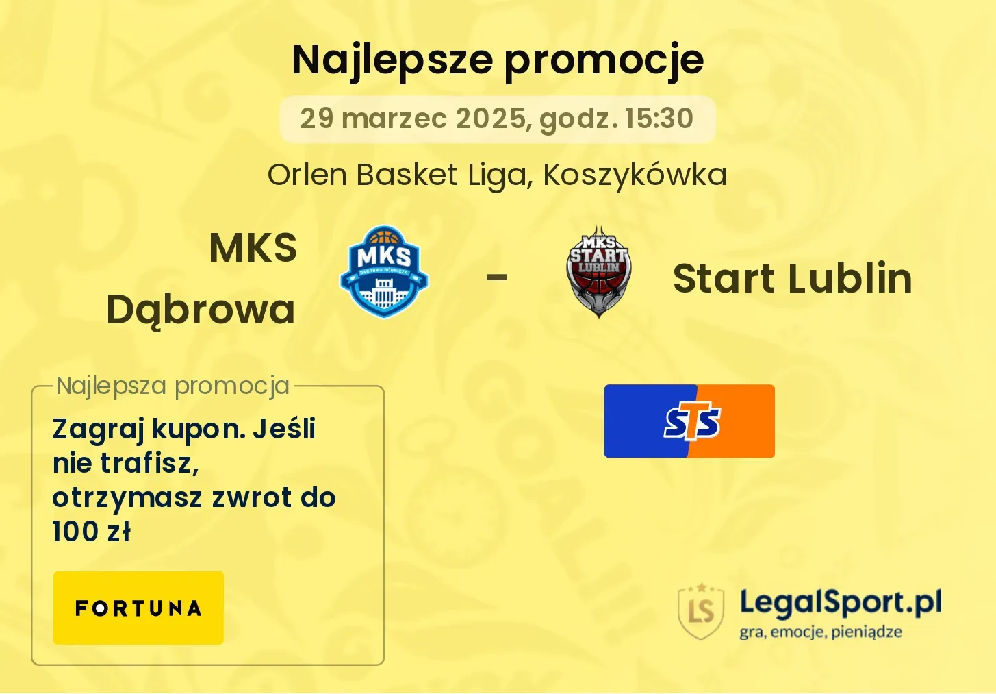 MKS Dąbrowa - Start Lublin promocje bukmacherskie
