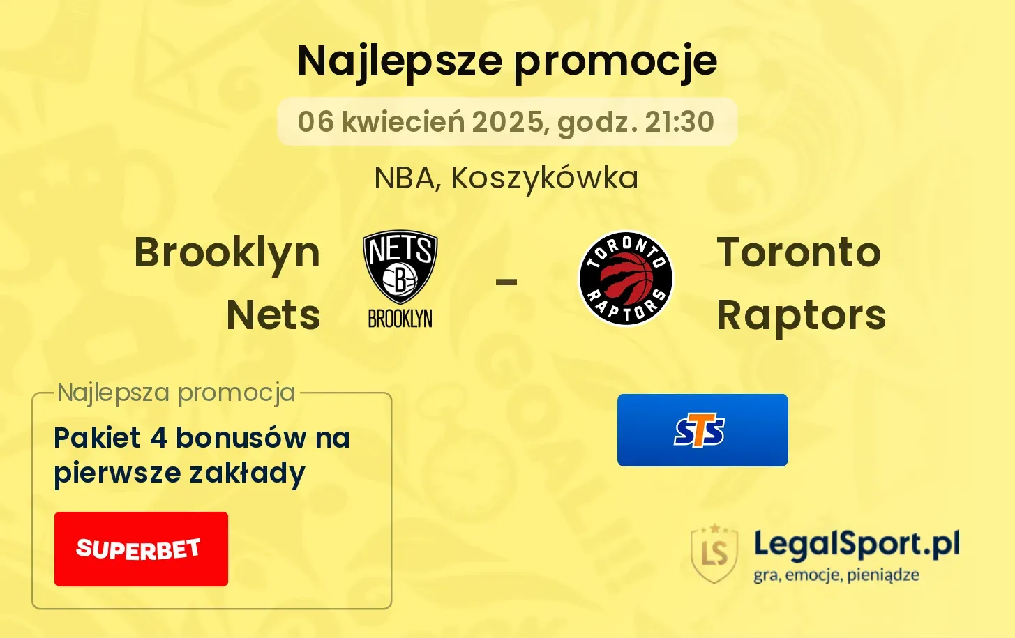 Brooklyn Nets - Toronto Raptors promocje bukmacherskie