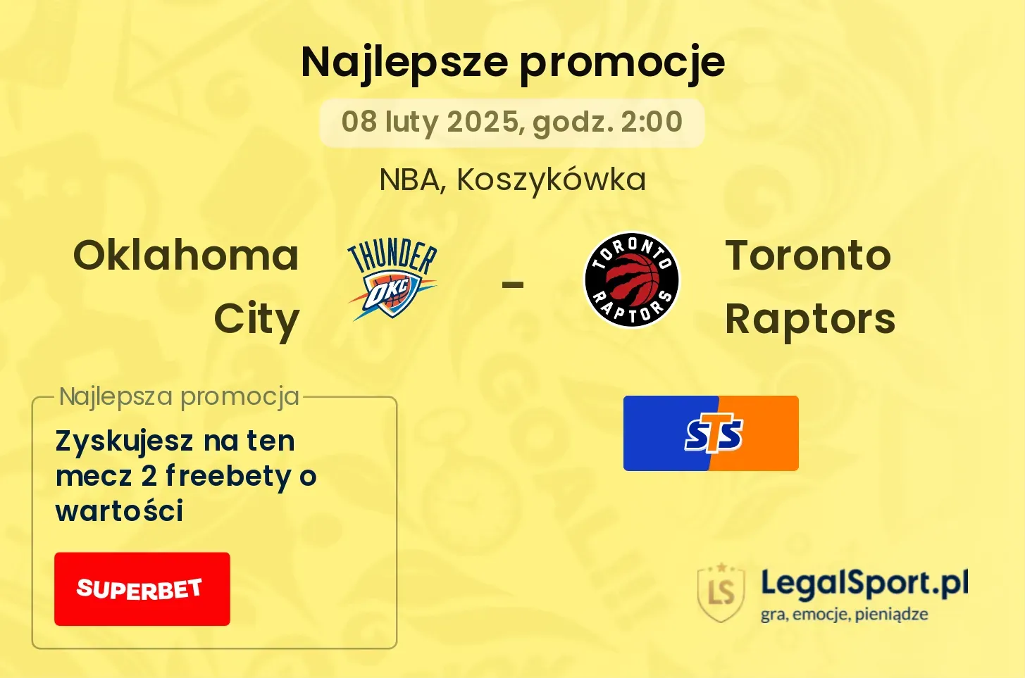 Oklahoma City - Toronto Raptors promocje bukmacherskie
