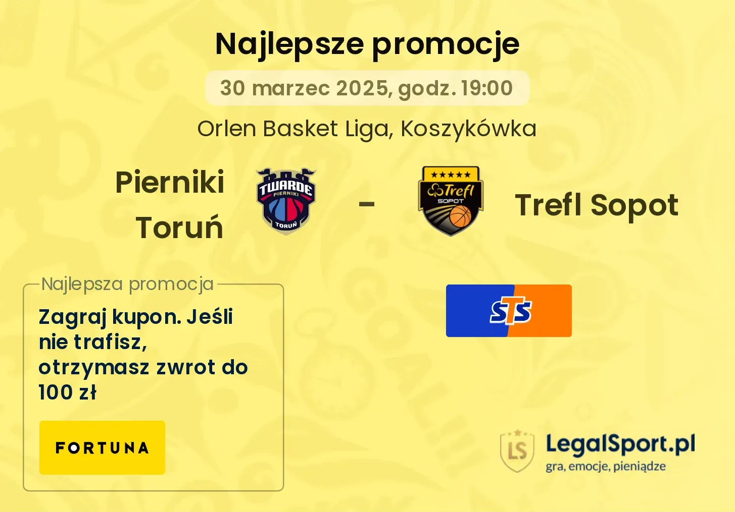 Pierniki Toruń - Trefl Sopot promocje bukmacherskie