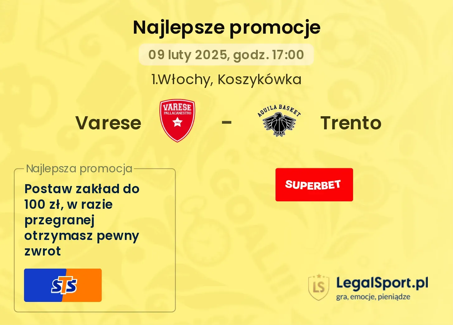 Varese - Trento promocje u bukmacherów