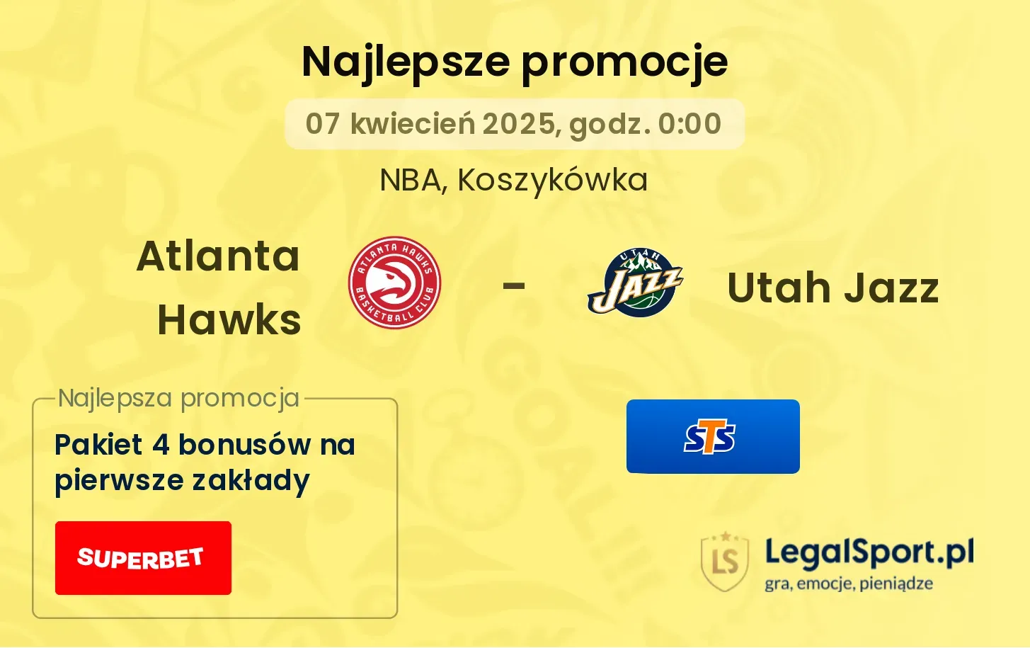 Atlanta Hawks - Utah Jazz promocje bukmacherskie