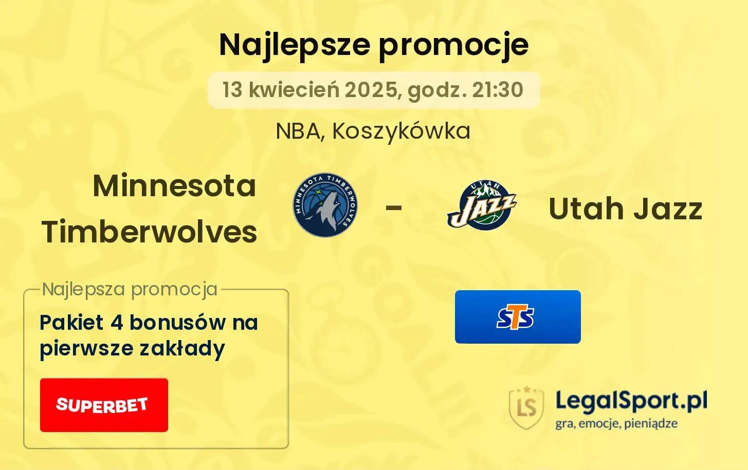 Minnesota Timberwolves - Utah Jazz promocje bukmacherskie