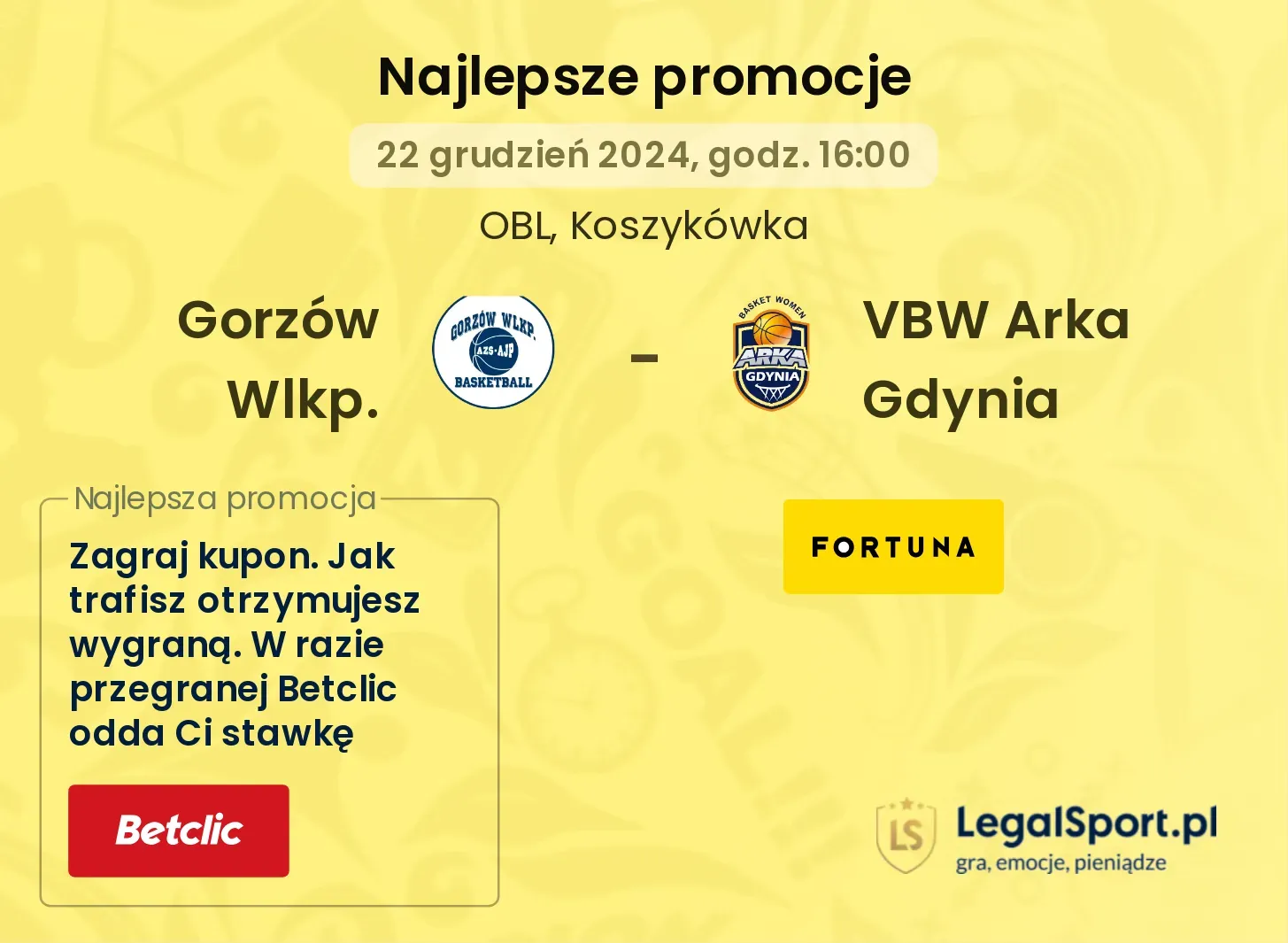 Gorzów Wlkp. - VBW Gdynia promocje bukmacherskie