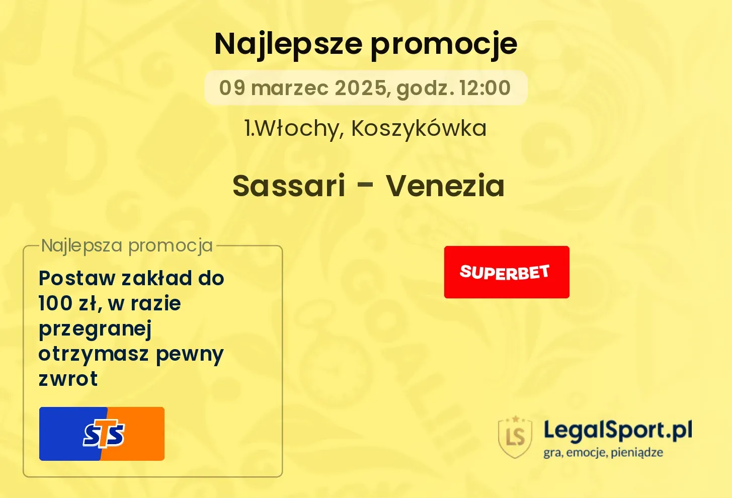Sassari - Venezia promocje u bukmacherów