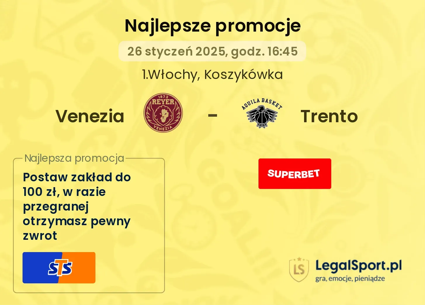 Venezia - Trento promocje u bukmacherów