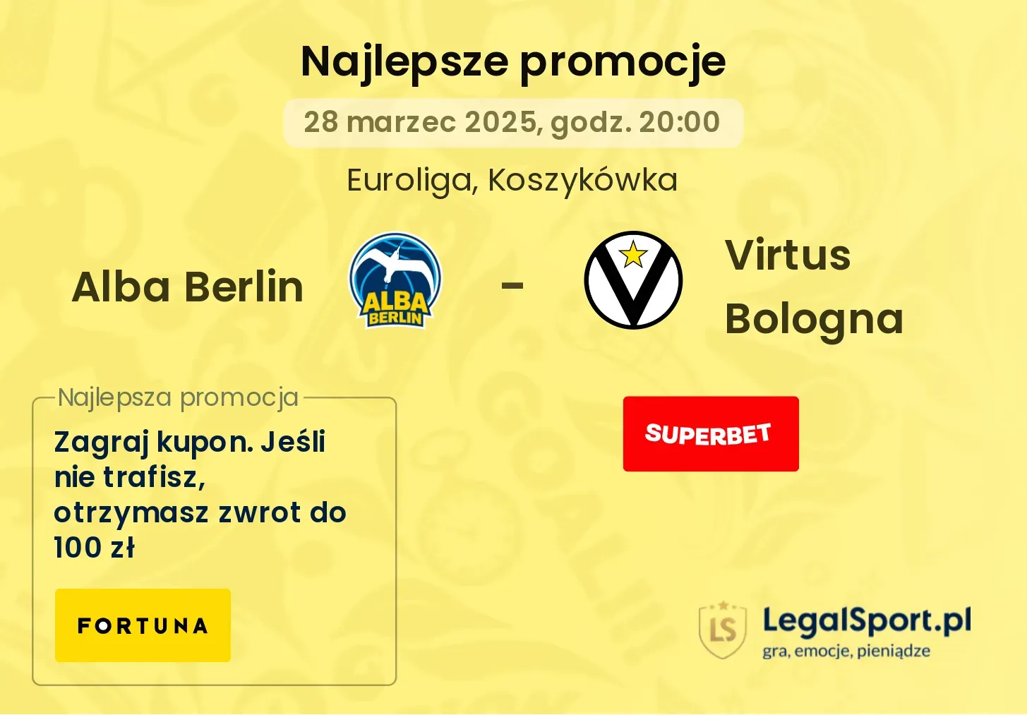 Alba Berlin - Virtus Bologna promocje bukmacherskie