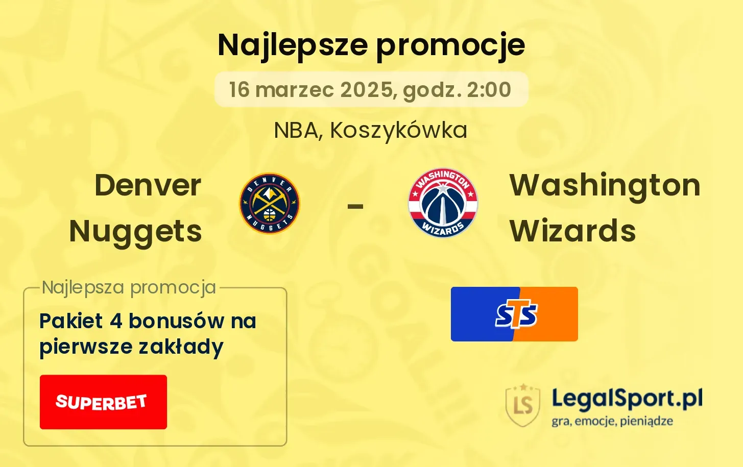 Denver Nuggets - Washington Wizards promocje bukmacherskie