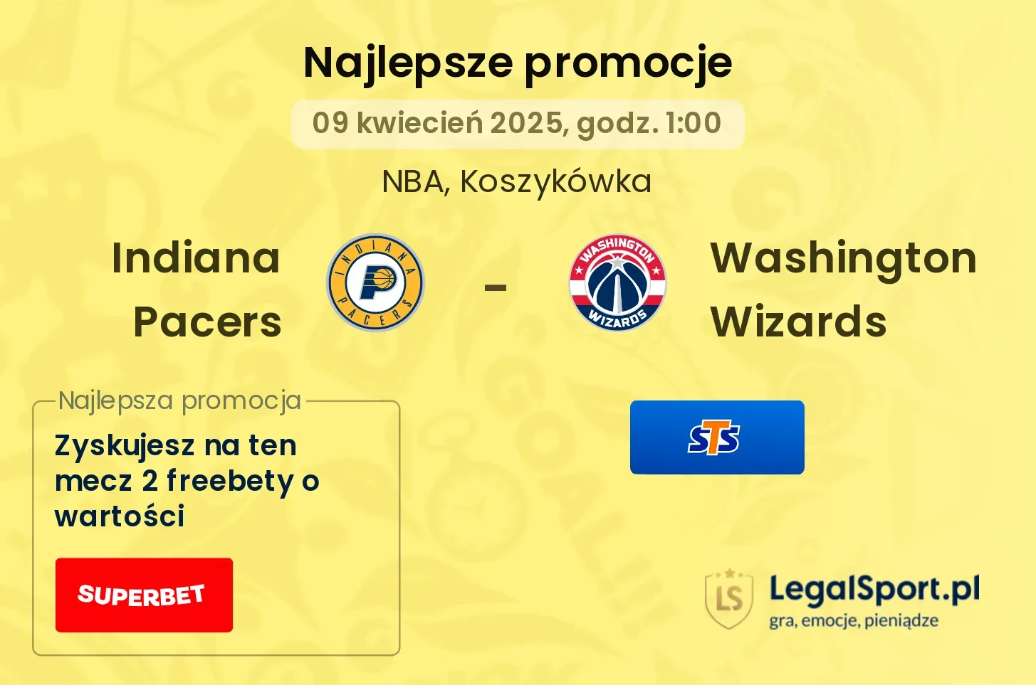 Indiana Pacers - Washington Wizards promocje bukmacherskie