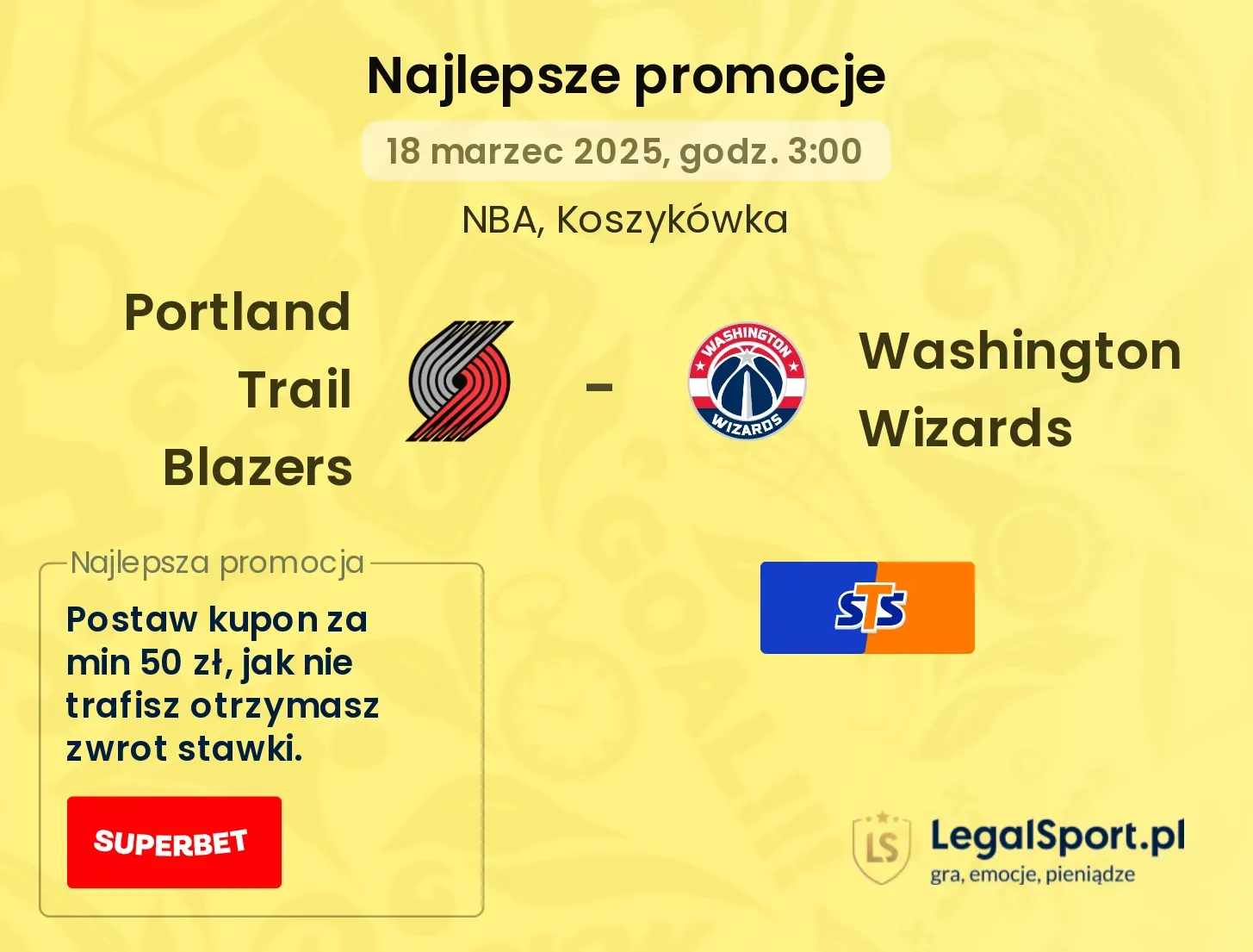 Portland Trail Blazers - Washington Wizards promocje u bukmacherów