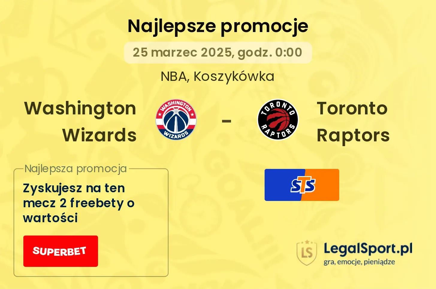 Washington Wizards - Toronto Raptors promocje u bukmacherów