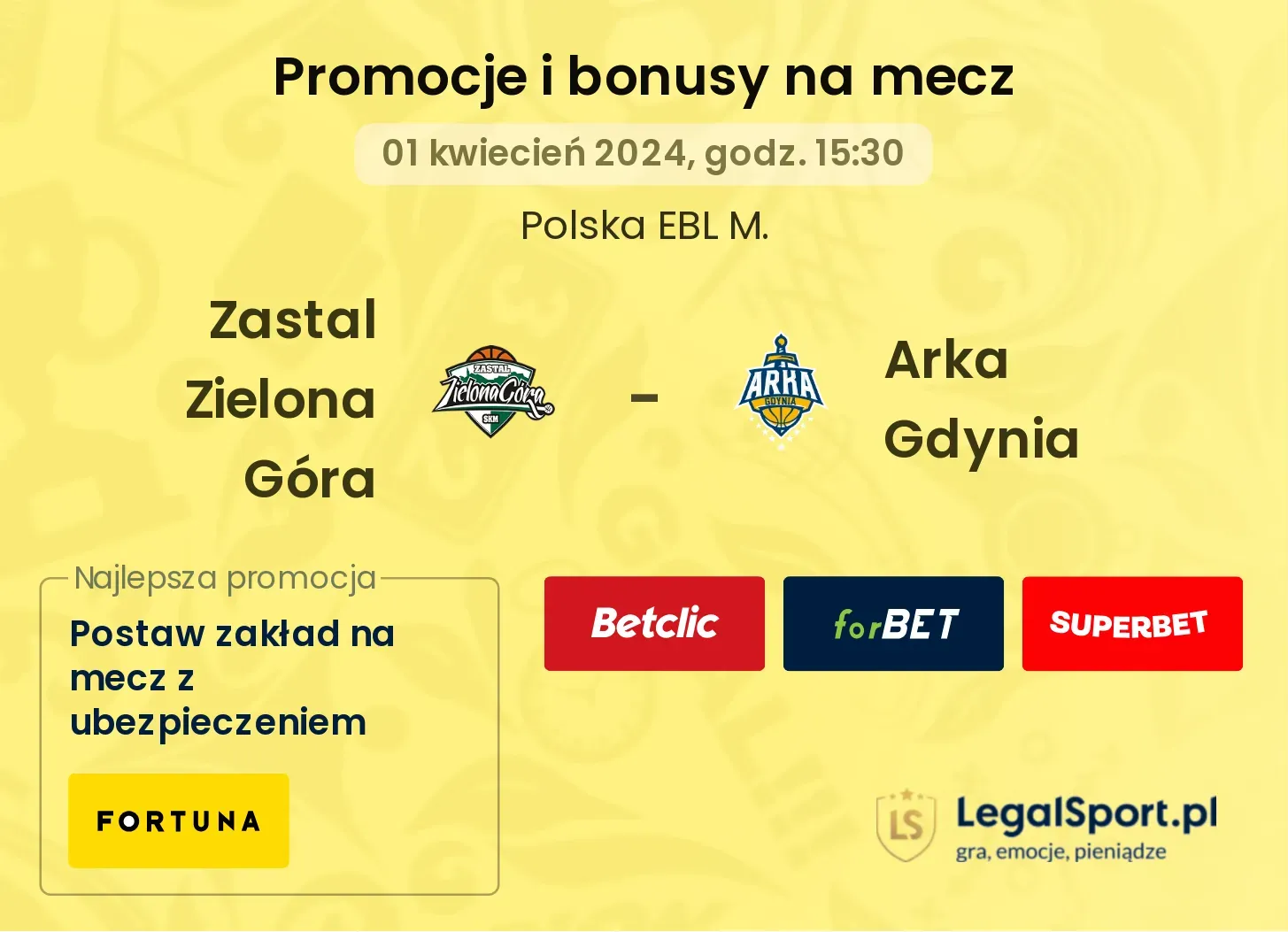 Zastal Zielona Góra - Arka Gdynia promocje bonusy na mecz