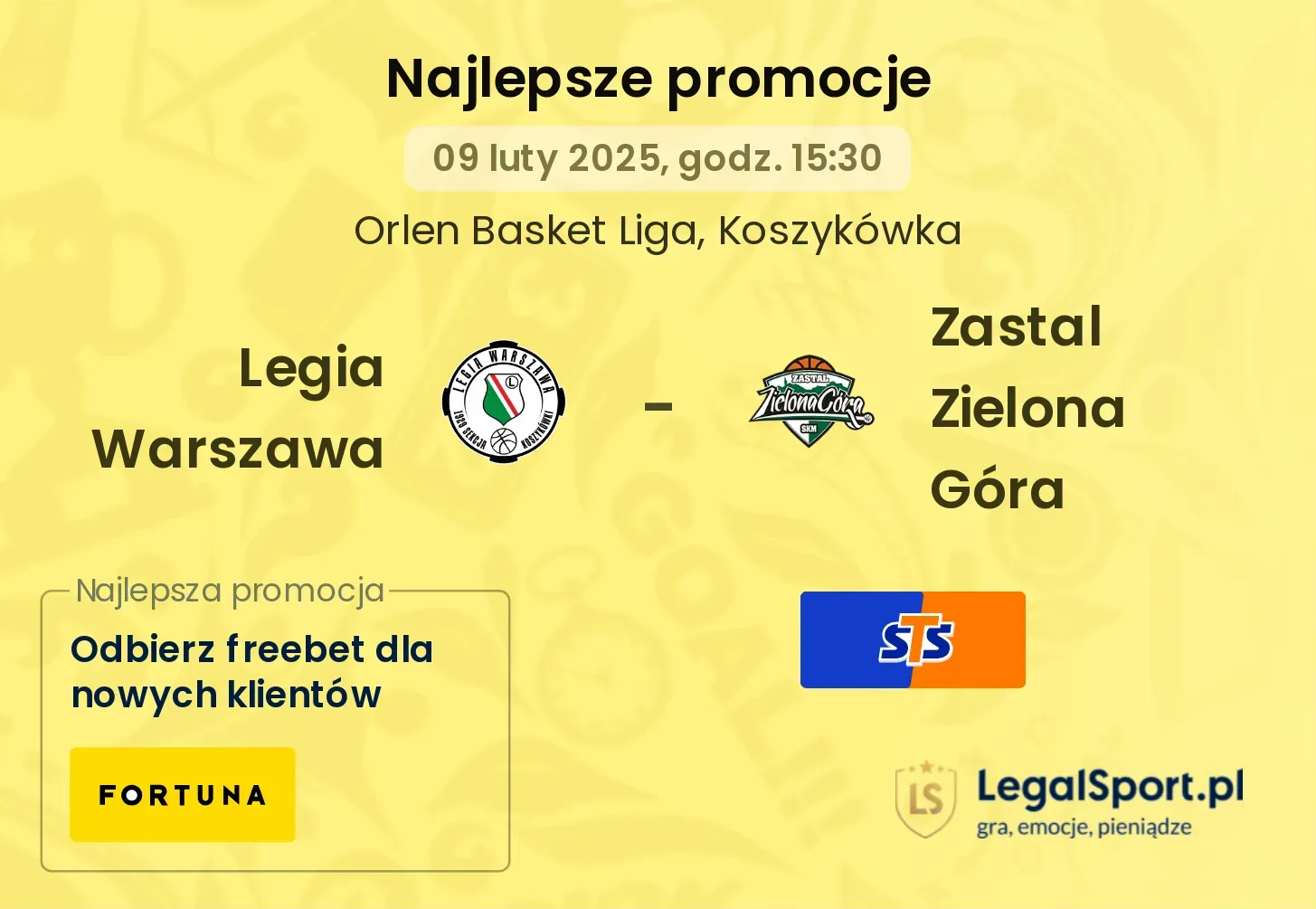 Legia Warszawa - Zastal Zielona Góra promocje u bukmacherów