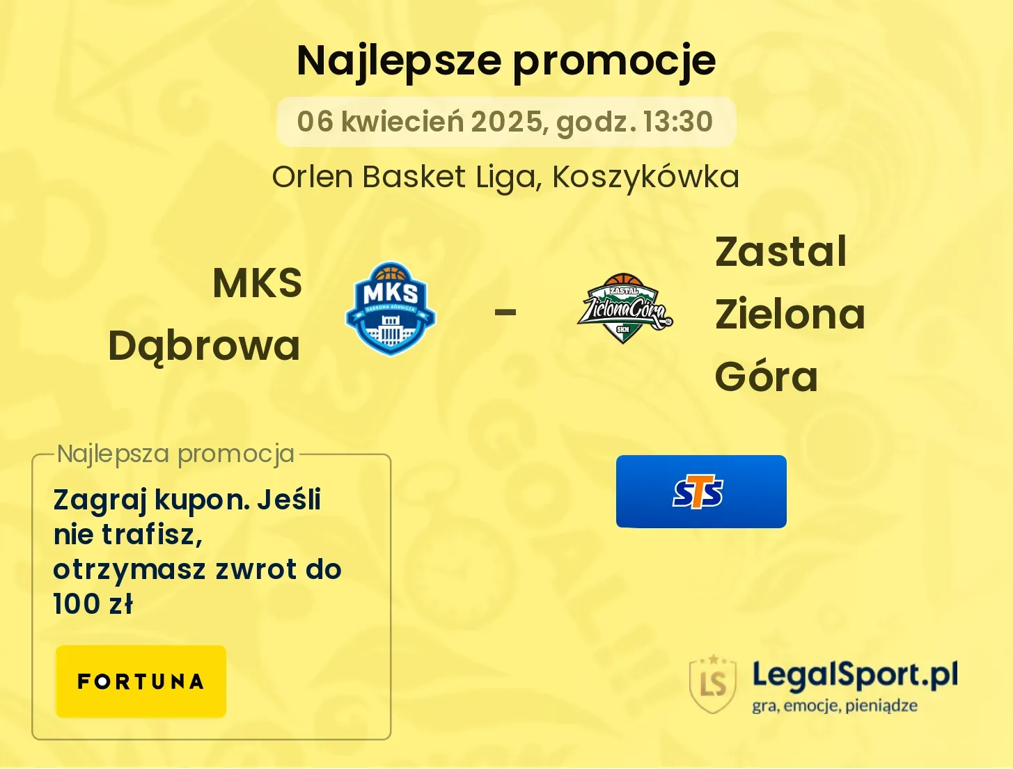 MKS Dąbrowa - Zastal Zielona Góra promocje u bukmacherów