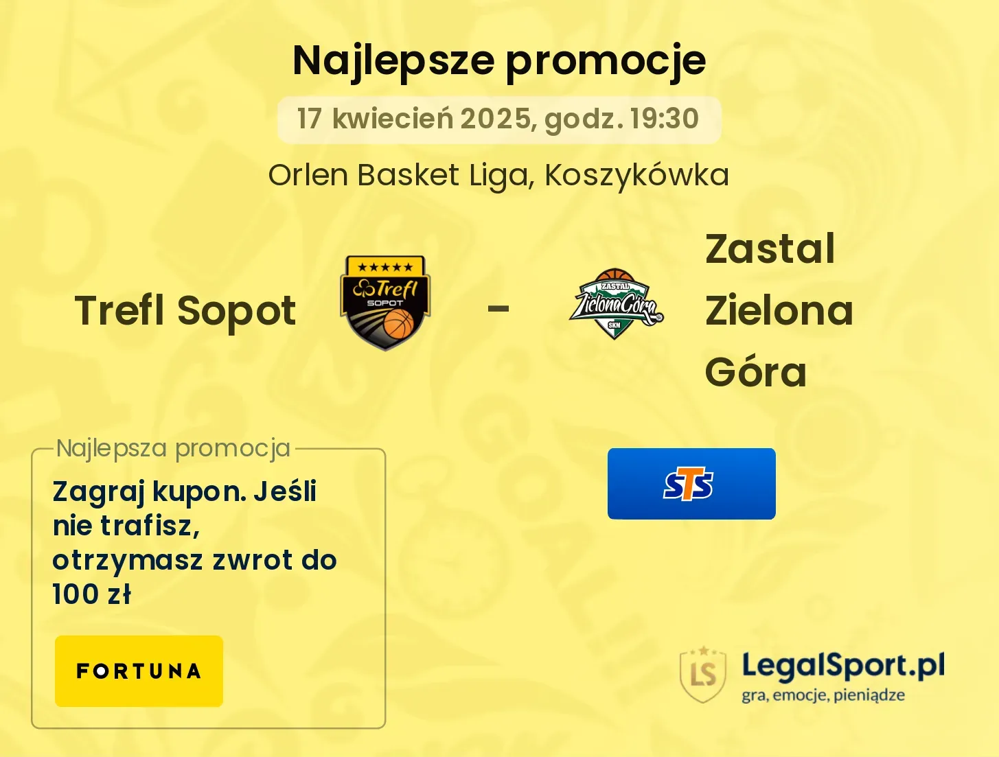 Trefl Sopot - Zastal Zielona Góra promocje bukmacherskie