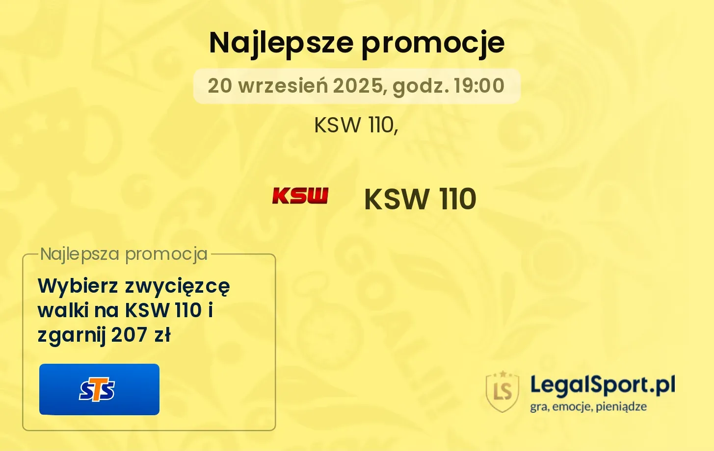 Promocje bukmacherskie na KSW 110