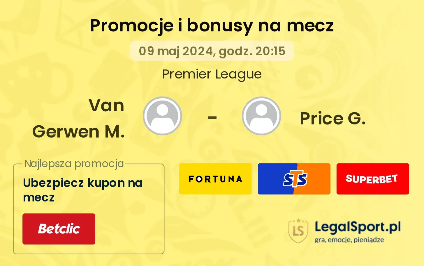Van Gerwen M. - Price G. promocje bonusy na mecz