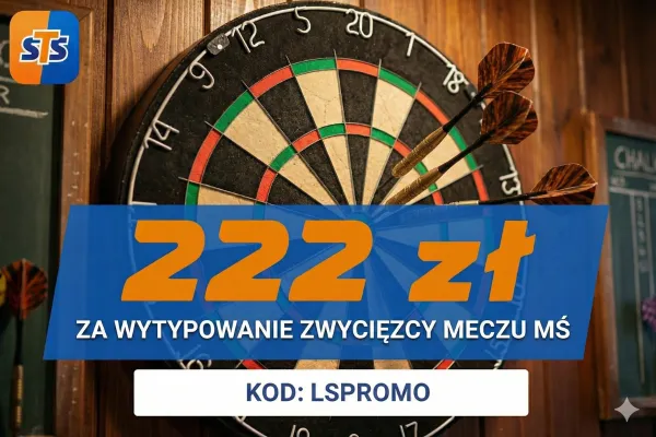 STS: 222 zł za wytypowanie zwycięzcy dowolnego meczu podczas Mistrzostw Świata PDC 2025 w darcie
