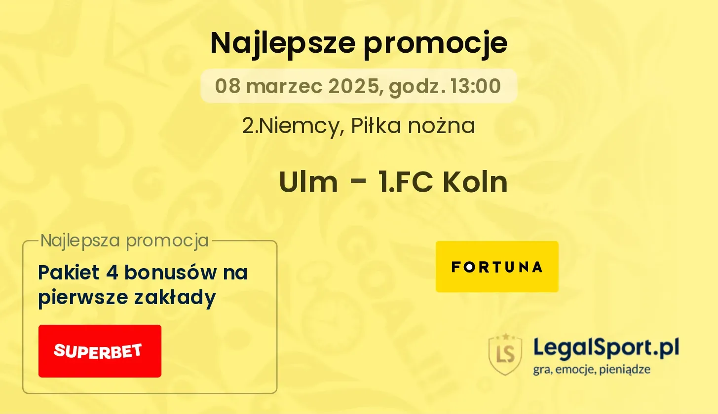 Ulm - 1.FC Koln promocje bukmacherskie