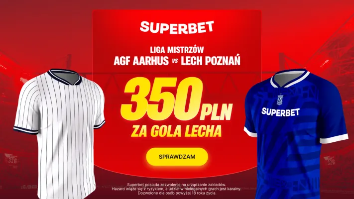 Promocja 350 PLN za gola Lecha Poznań w meczu z AGF Aarhus od Superbet