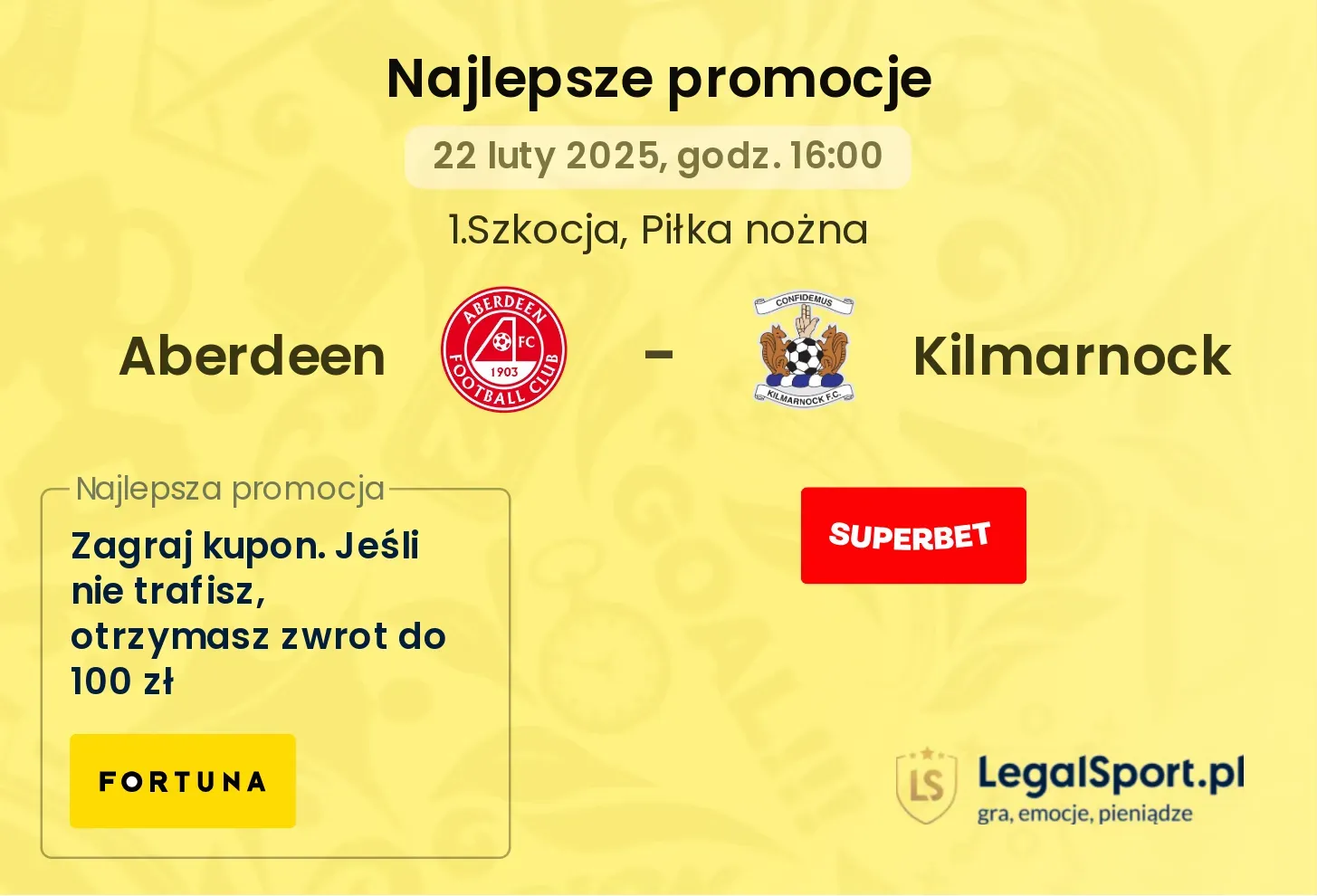 Aberdeen - Kilmarnock promocje bukmacherskie