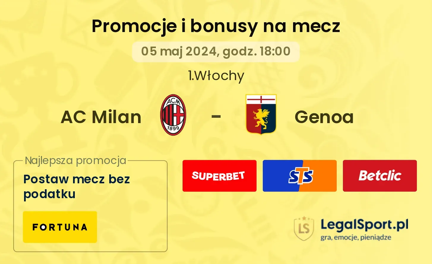 AC Milan - Genoa promocje bonusy na mecz
