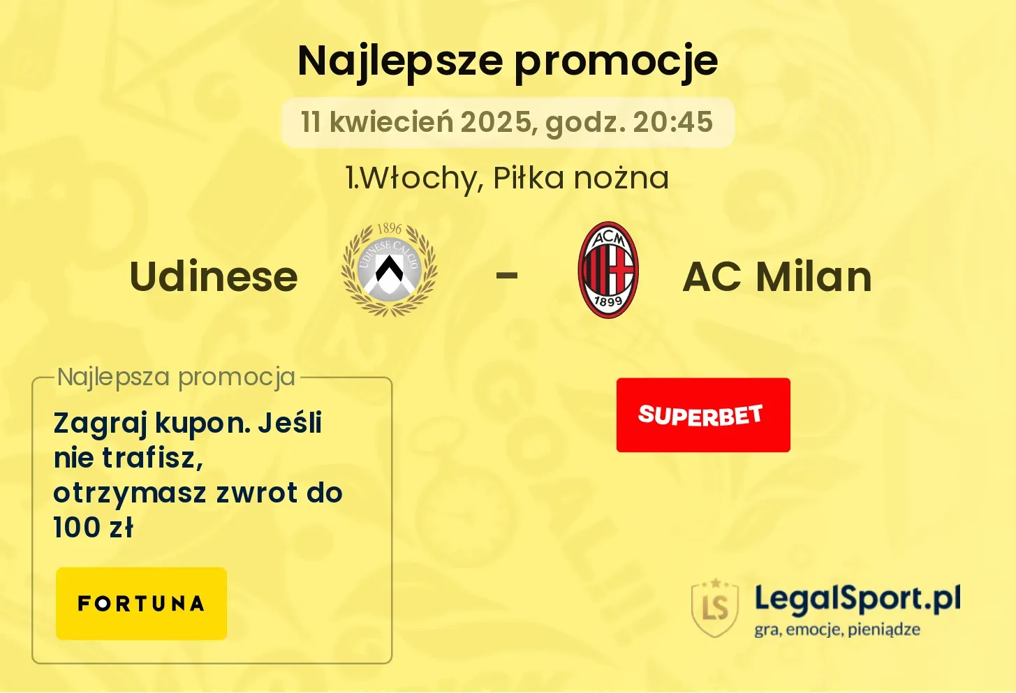 Udinese - AC Milan promocje bukmacherskie