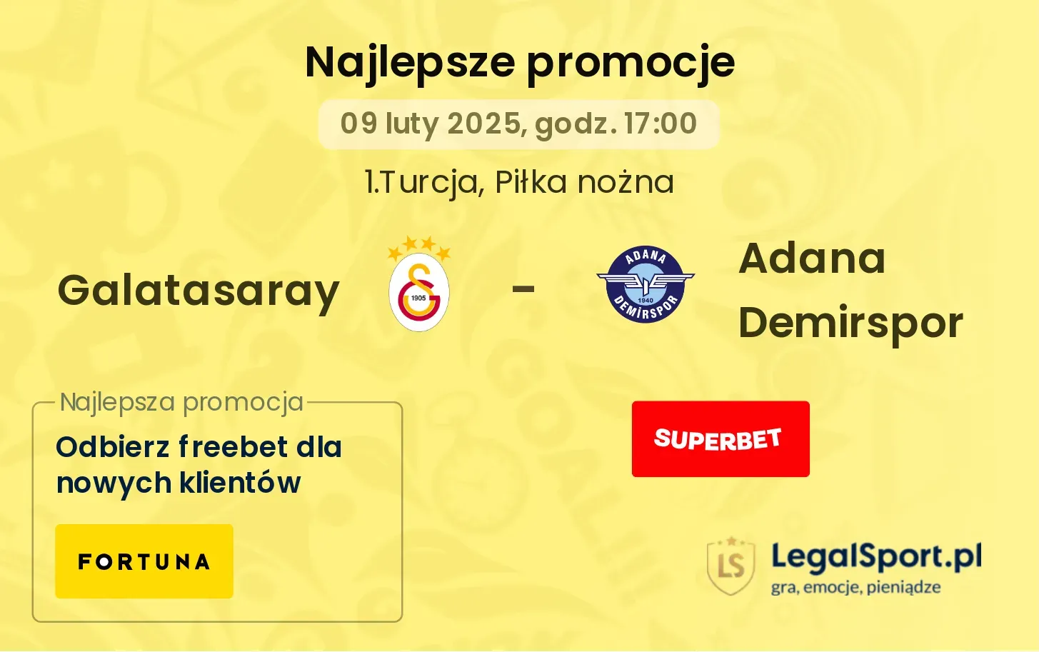 Galatasaray - Adana Demirspor promocje u bukmacherów