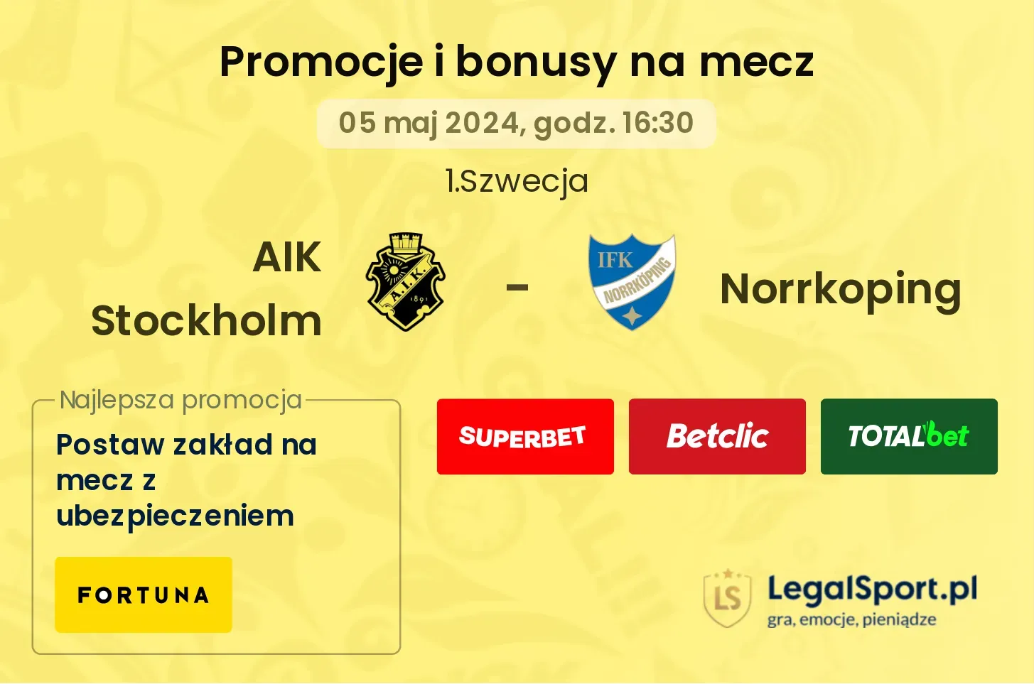 AIK Stockholm - Norrkoping promocje bonusy na mecz