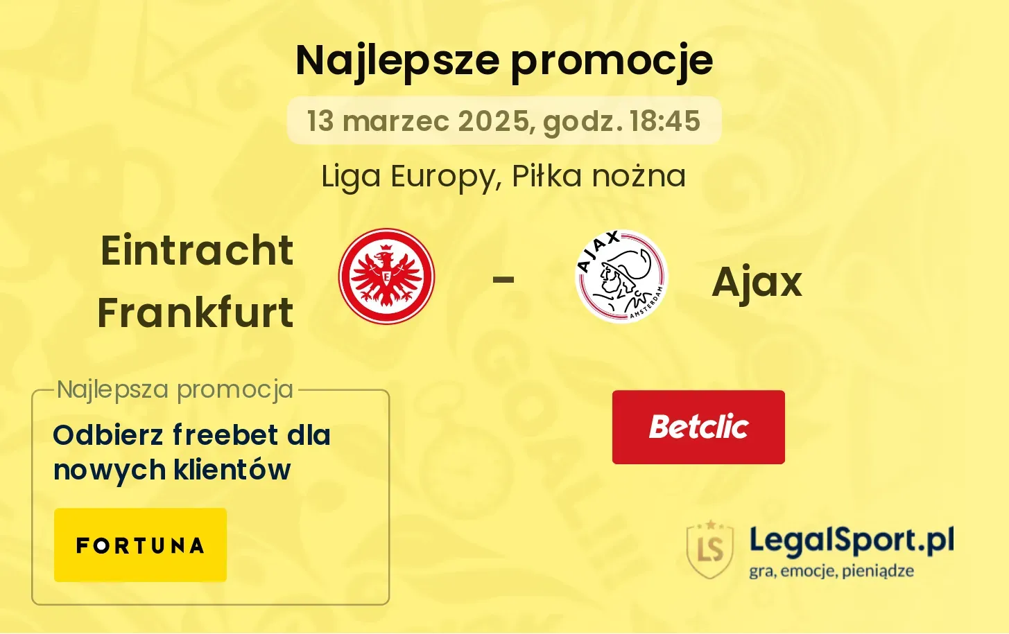 Eintracht Frankfurt - Ajax promocje bukmacherskie