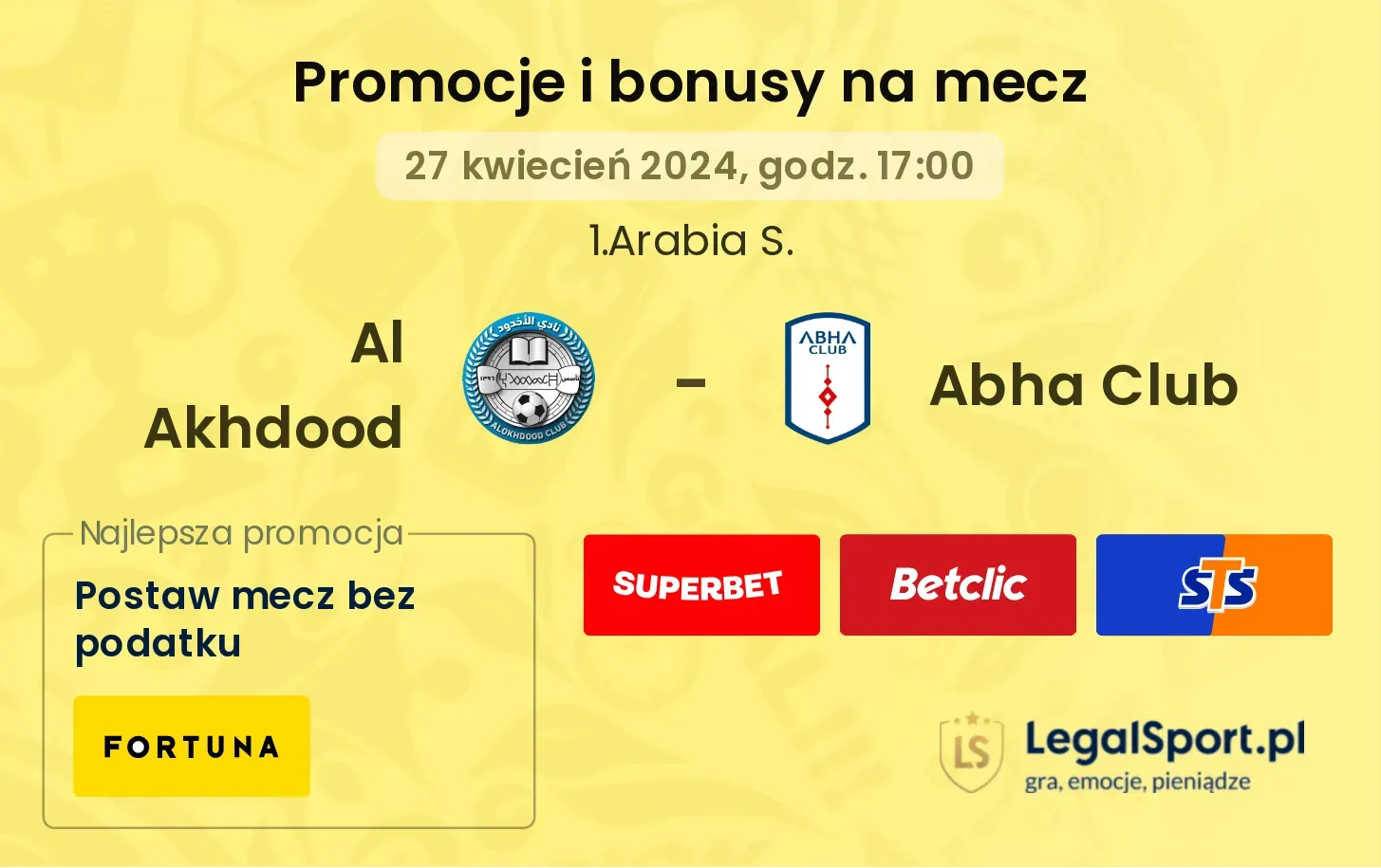 Al Akhdood - Abha Club promocje bonusy na mecz